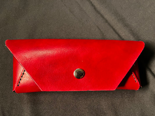 Leather Eyeglass Case (red)